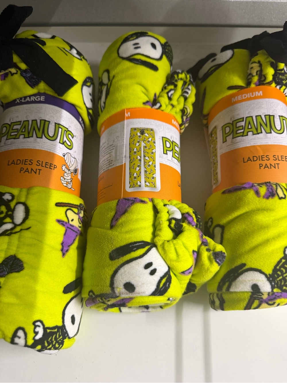 Peanuts Bright Lime Snoopy Pajama Bottoms - Yellow Green & Purple Accents